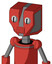 Tomato-Red Droid With Mechanical Head And Speakers Mouth And Two Eyes