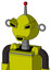 Yellow Robot With Rounded Head And Happy Mouth And Angry Eyes And Single Led Antenna