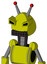 Yellow Robot With Rounded Head And Keyboard Mouth And Angry Eyes And Double Led Antenna