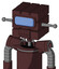 Purple Droid With Cube Head And Toothy Mouth And Large Blue Visor Eye