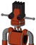 Orange Robot With Cone Head And Toothy Mouth And Black Glowing Red Eyes And Pipe Hair
