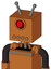 Orange Robot With Box Head And Pipes Mouth And Cyclops Eye And Double Antenna