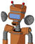 Orange Droid With Vase Head And Happy Mouth And Large Blue Visor Eye And Double Led Antenna