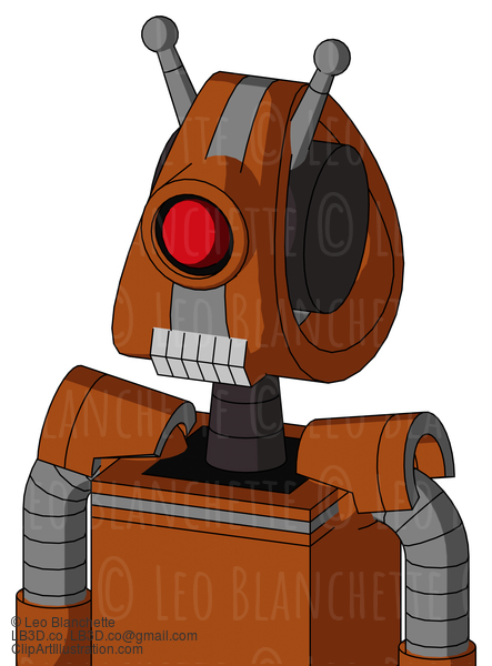 Brownish Droid With Droid Head And Teeth Mouth And Cyclops Eye And Double Antenna #20977