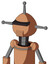 Peach Robot With Rounded Head And Speakers Mouth And Black Visor Cyclops And Single Antenna