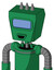 Green Automaton With Box Head And Happy Mouth And Large Blue Visor Eye And Three Spiked