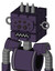 Purple Mech With Cube Head And Square Mouth And Bug Eyes And Three Spiked