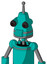 Greenish Robot With Cone Head And Speakers Mouth And Red Eyed And Single Antenna
