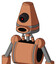 Peach Robot With Cone Head And Round Mouth And Black Cyclops Eye
