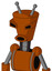 Redish-Orange Mech With Cylinder-Conic Head And Round Mouth And Angry Eyes And Double Antenna