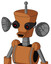 Orange Droid With Cylinder-Conic Head And Happy Mouth And Black Glowing Red Eyes And Single Antenna