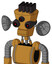 Yellowish Droid With Cylinder-Conic Head And Toothy Mouth And Three-Eyed And Pipe Hair