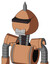 Peach Robot With Rounded Head And Teeth Mouth And Black Visor Cyclops And Spike Tip
