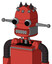 Tomato-Red Droid With Dome Head And Square Mouth And Two Eyes And Three Dark Spikes