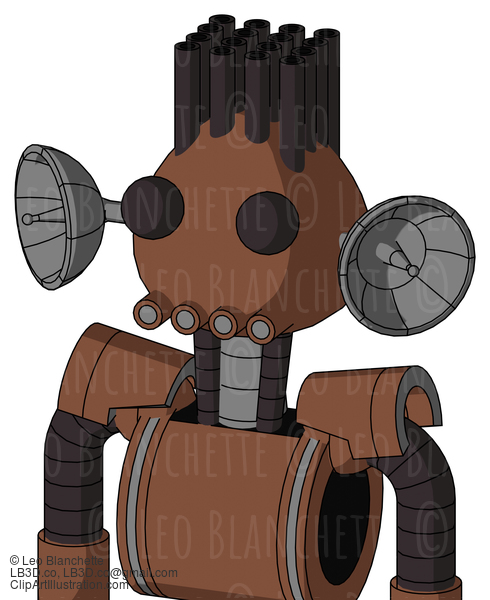 Brown Mech With Rounded Head And Pipes Mouth And Two Eyes And Pipe Hair #21039