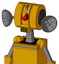 Yellow Robot With Multi-Toroid Head And Speakers Mouth And Angry Cyclops