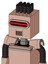 Light-Peach Mech With Box Head And Speakers Mouth And Visor Eye And Pipe Hair