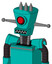 Greenish Robot With Cylinder-Conic Head And Square Mouth And Cyclops Eye And Three Spiked
