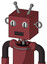 Red Mech With Box Head And Dark Tooth Mouth And Two Eyes And Double Antenna