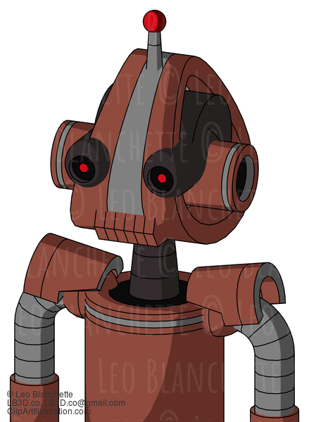 Brown Droid With Droid Head And Toothy Mouth And Black Glowing Red Eyes And Single Led Antenna #21072