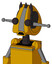 Yellow Robot With Droid Head And Sad Mouth And Two Eyes And Three Dark Spikes