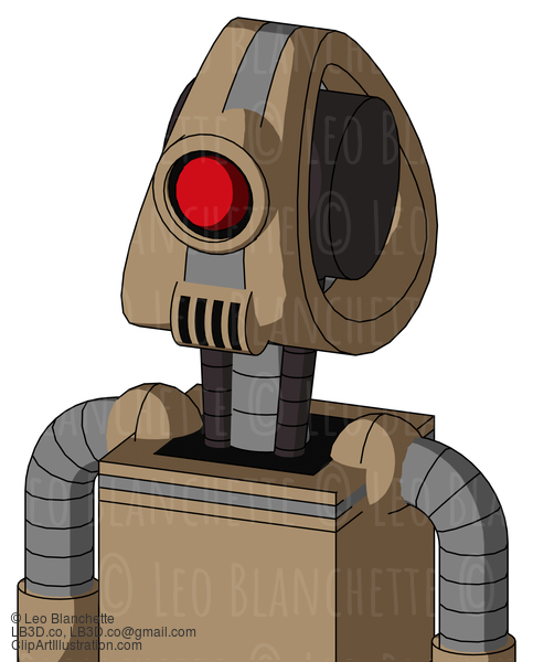 Cardboard Robot With Droid Head And Speakers Mouth And Cyclops Eye #21076