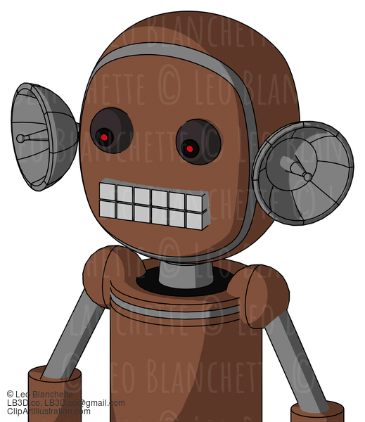 Brown Mech With Bubble Head And Keyboard Mouth And Red Eyed #21082