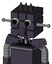 Purple Robot With Cube Head And Speakers Mouth And Two Eyes And Three Dark Spikes