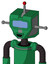Green Automaton With Mechanical Head And Happy Mouth And Large Blue Visor Eye And Single Led Antenna