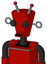 Red Mech With Cylinder-Conic Head And Sad Mouth And Two Eyes And Double Led Antenna
