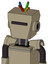 Tan Robot With Box Head And Black Visor Cyclops And Wire Hair