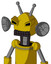 Yellow Droid With Rounded Head And Keyboard Mouth And Angry Eyes And Double Antenna