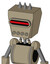Tan Robot With Box Head And Pipes Mouth And Visor Eye And Three Spiked