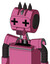 Pink Robot With Multi-Toroid Head And Speakers Mouth And Plus Sign Eyes And Three Dark Spikes