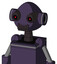 Purple Mech With Rounded Head And Dark Tooth Mouth And Black Glowing Red Eyes