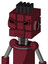 Red Droid With Cube Head And Toothy Mouth And Angry Eyes And Pipe Hair