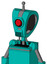 Greenish Robot With Droid Head And Speakers Mouth And Cyclops Eye And Single Antenna