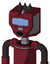 Red Droid With Mechanical Head And Round Mouth And Large Blue Visor Eye And Three Dark Spikes
