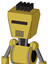 Yellow Droid With Box Head And Vent Mouth And Black Visor Cyclops And Pipe Hair