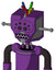 Purple Automaton With Mechanical Head And Square Mouth And Bug Eyes And Wire Hair