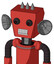 Tomato-Red Droid With Box Head And Teeth Mouth And Red Eyed And Three Spiked