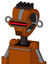 Redish-Orange Mech With Droid Head And Speakers Mouth And Visor Eye And Pipe Hair