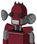 Red Droid With Dome Head And Teeth Mouth And Two Eyes And Three Dark Spikes