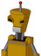 Yellow Droid With Cylinder-Conic Head And Teeth Mouth And Angry Eyes And Single Led Antenna