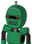 Green Automaton With Bubble Head And Square Mouth And Visor Eye And Single Antenna