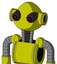 Yellow Robot With Rounded Head And Black Glowing Red Eyes