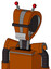 Redish-Orange Mech With Droid Head And Teeth Mouth And Black Visor Cyclops And Double Led Antenna