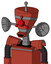Red Automaton With Vase Head And Happy Mouth And Cyclops Compound Eyes And Single Antenna