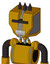 Yellow Droid With Mechanical Head And Teeth Mouth And Black Visor Cyclops And Three Dark Spikes