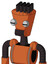 Orange Mech With Cylinder-Conic Head And Dark Tooth Mouth And Two Eyes And Pipe Hair